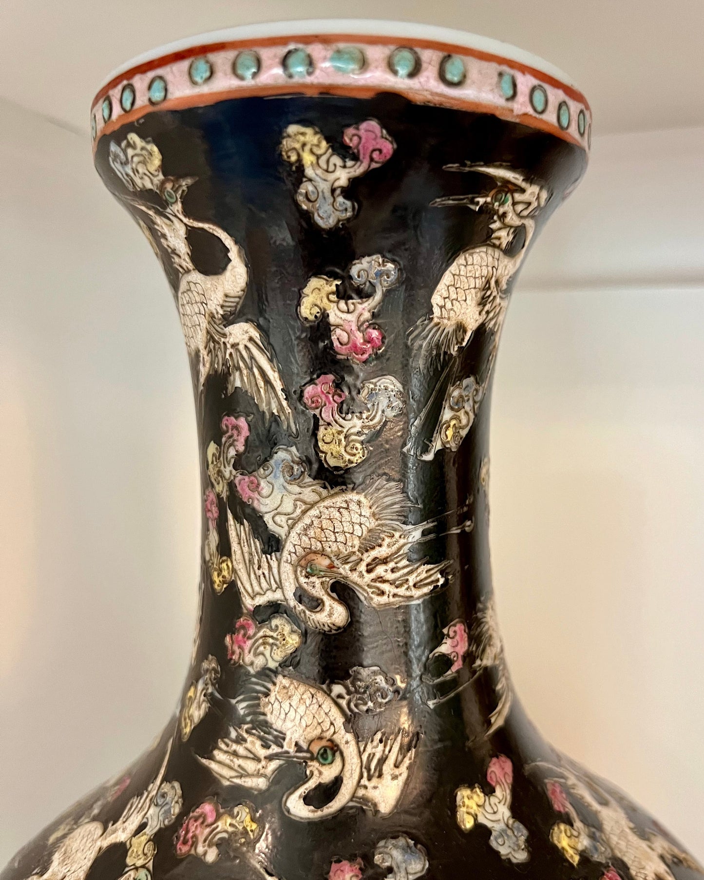 Asian Baluster Crane Vase