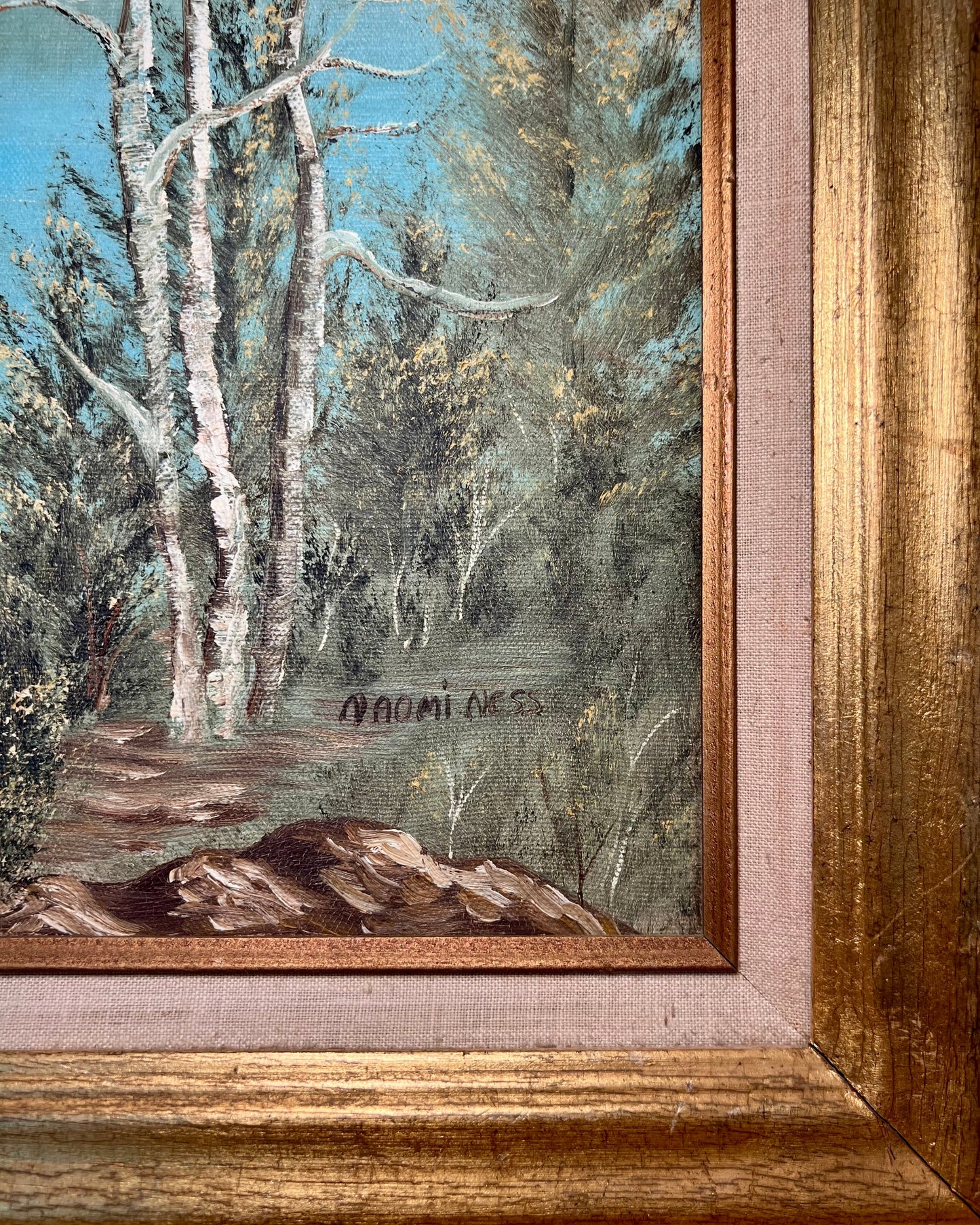 Vintage Framed Landscape Painting