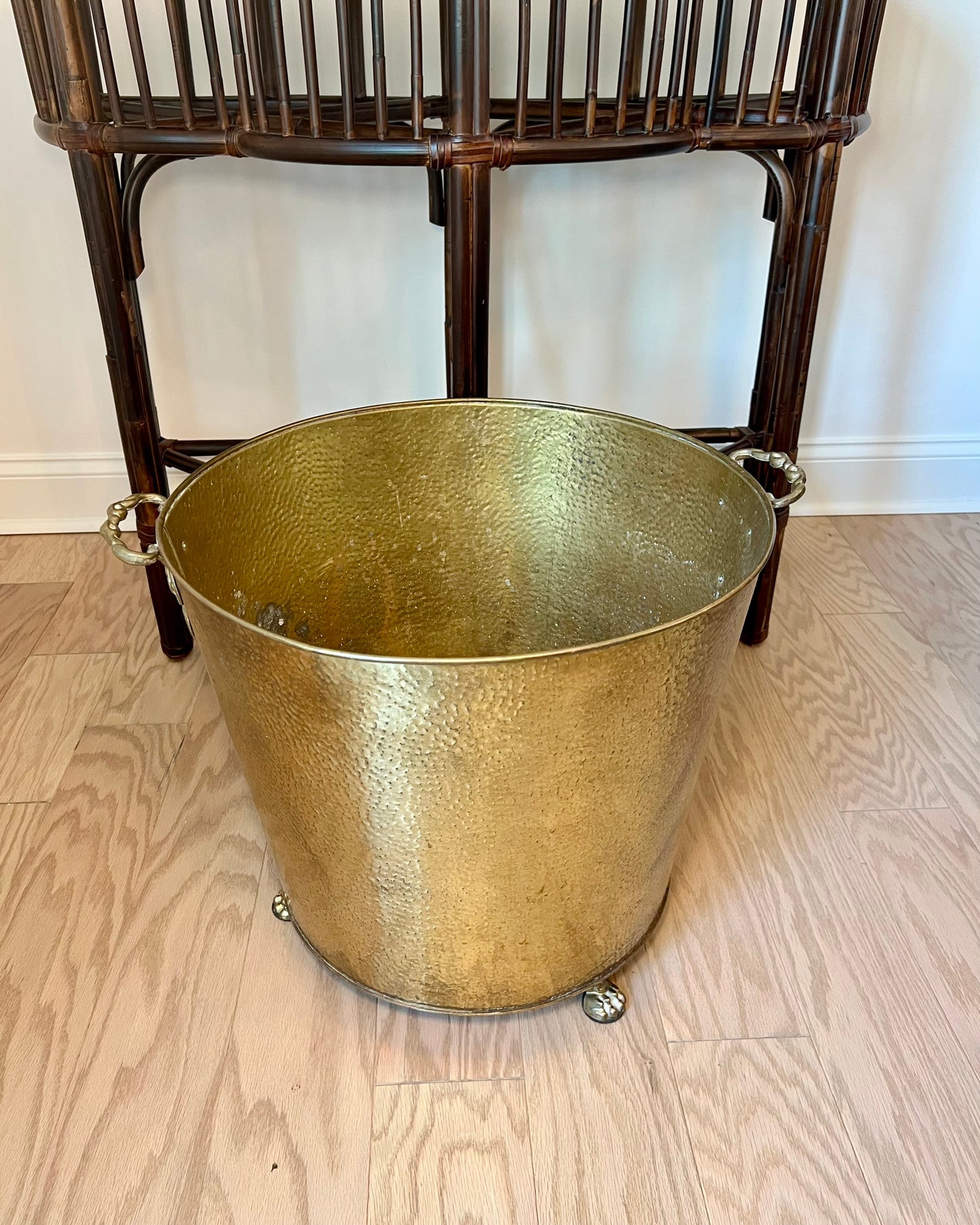 Large Brass Footed Planter
