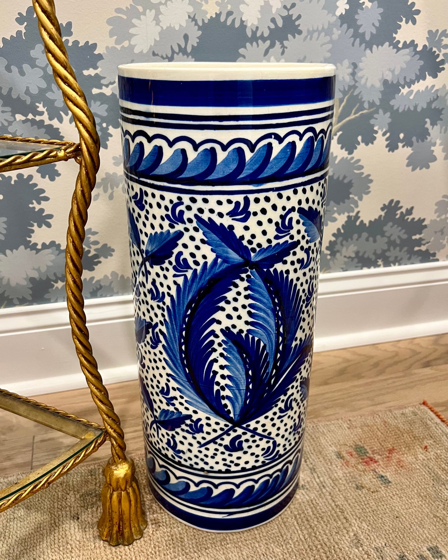 Blue & White Umbrella Stand