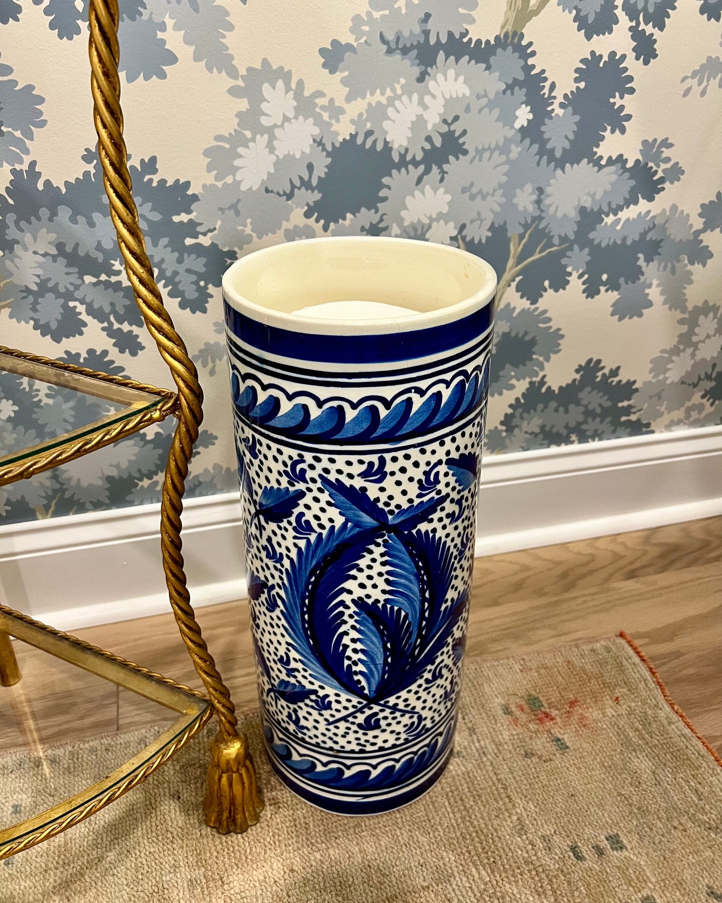 Blue & White Umbrella Stand