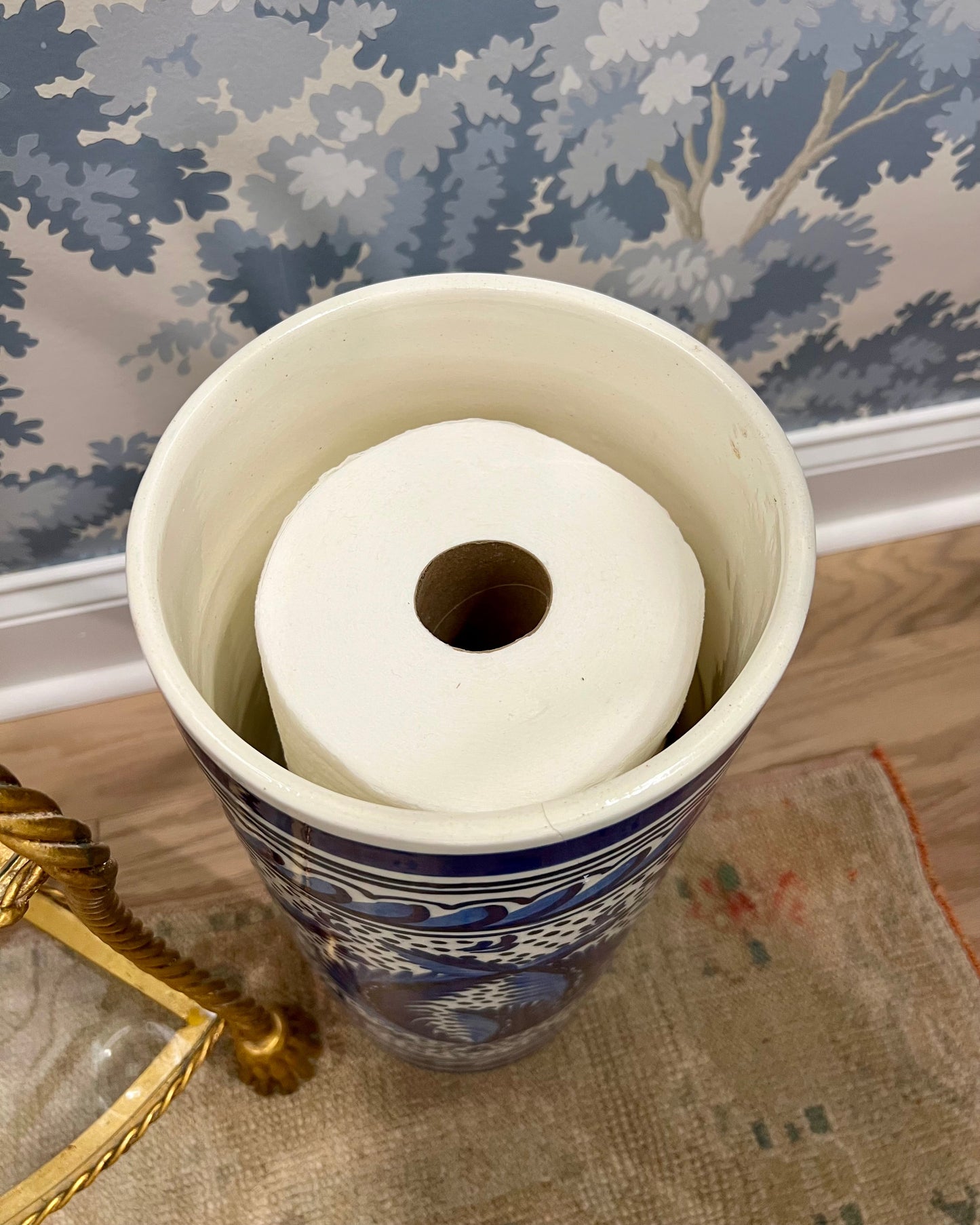 Blue & White Umbrella Stand