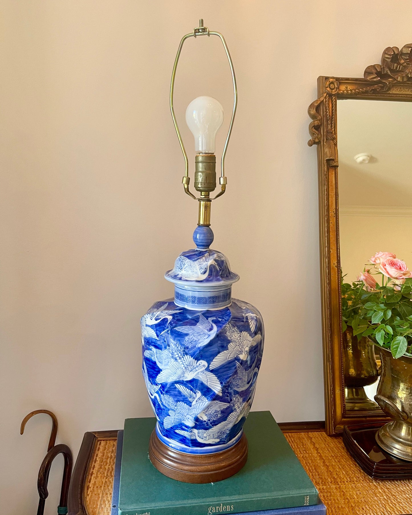 Chinoiserie Heron Lamp