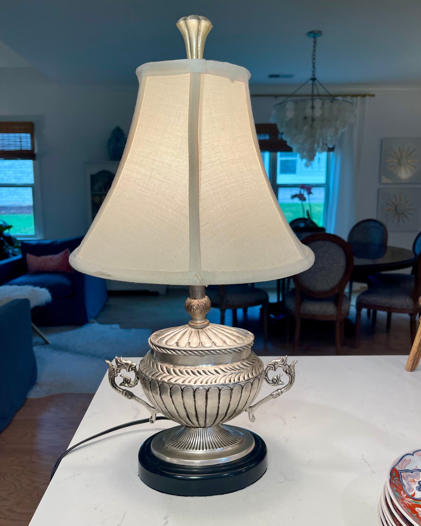 Silver Urn Lamp