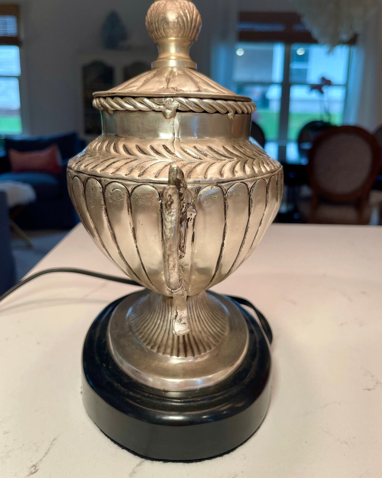Silver Urn Lamp