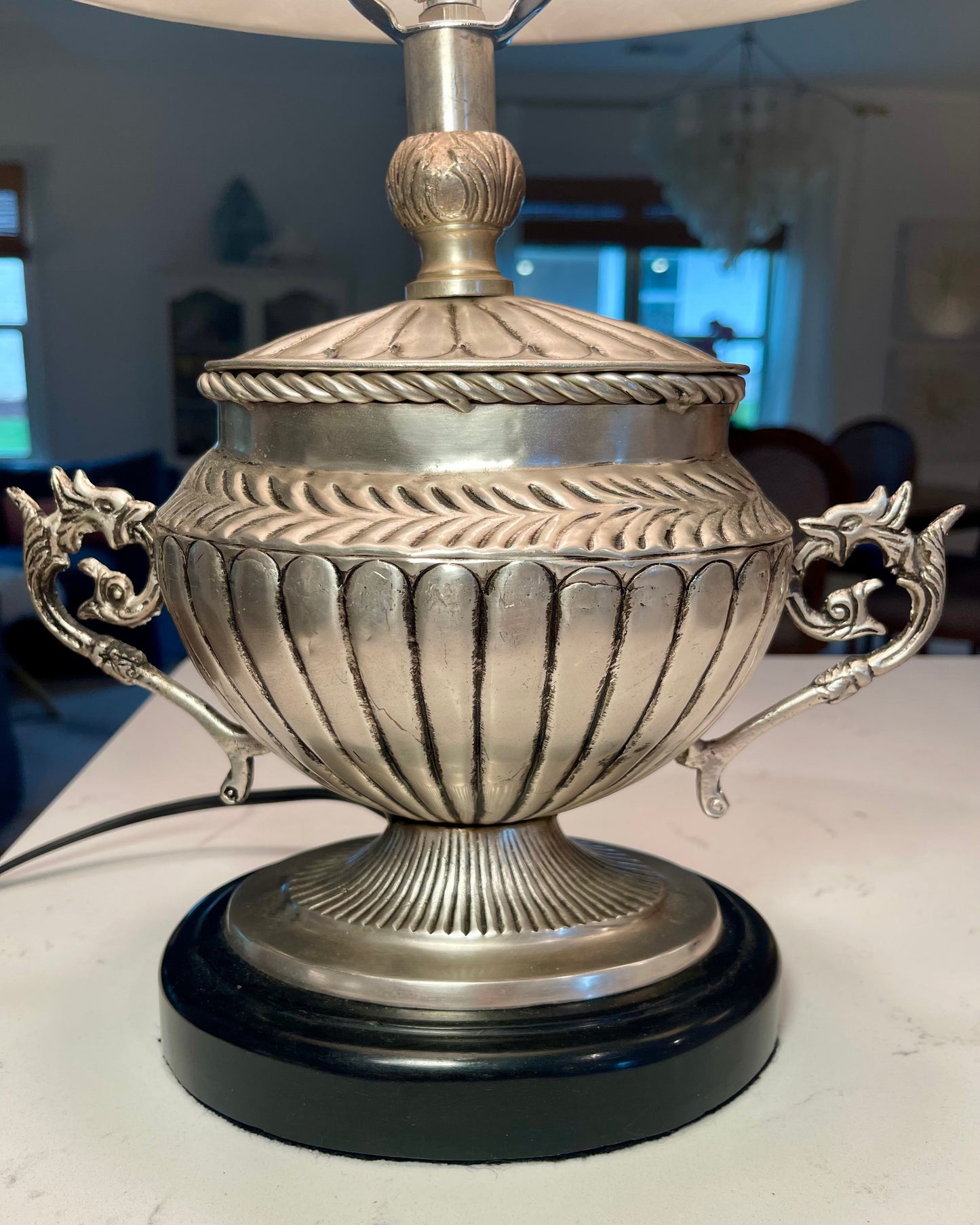 Silver Urn Lamp