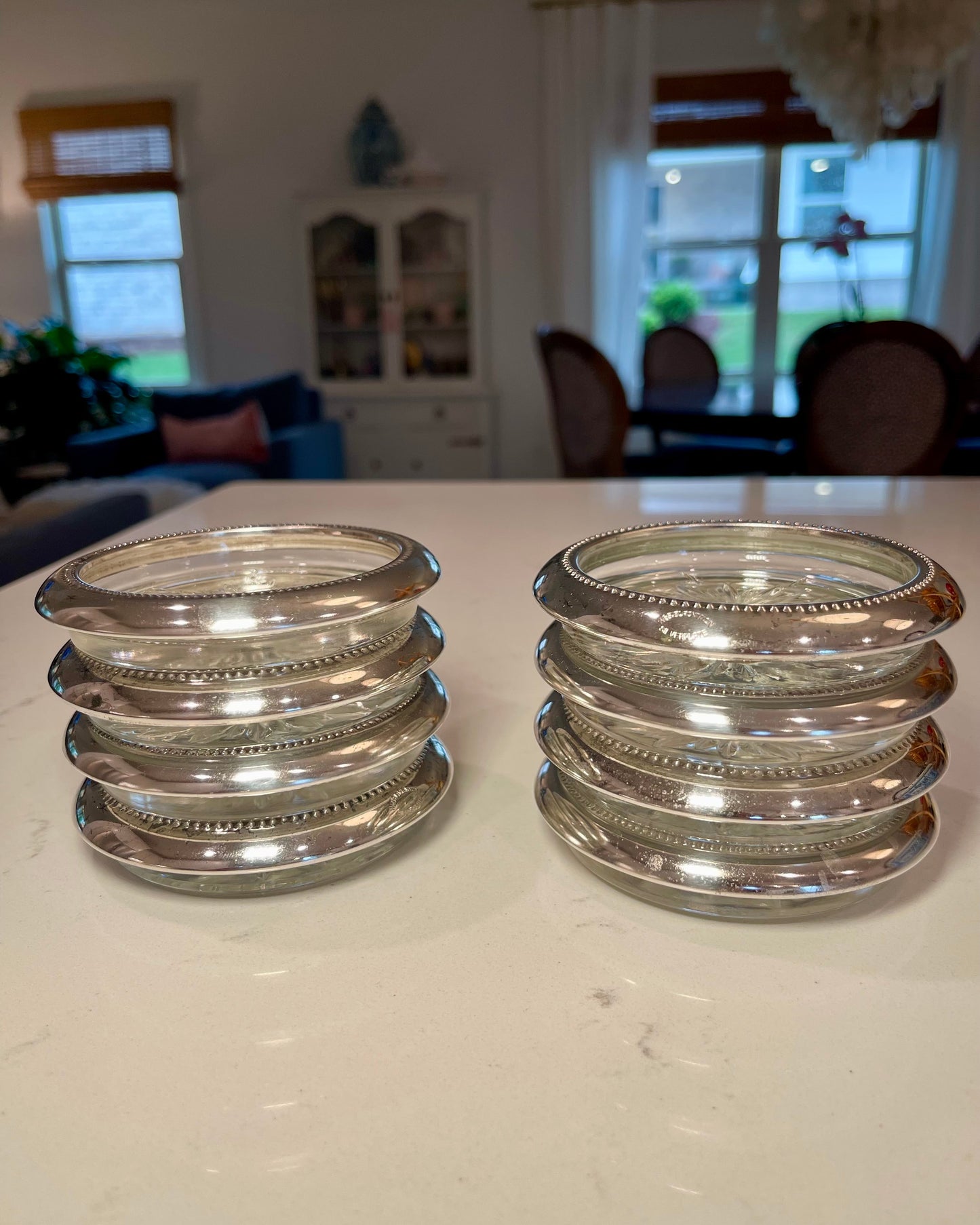 Silver Plated Glass Coasters