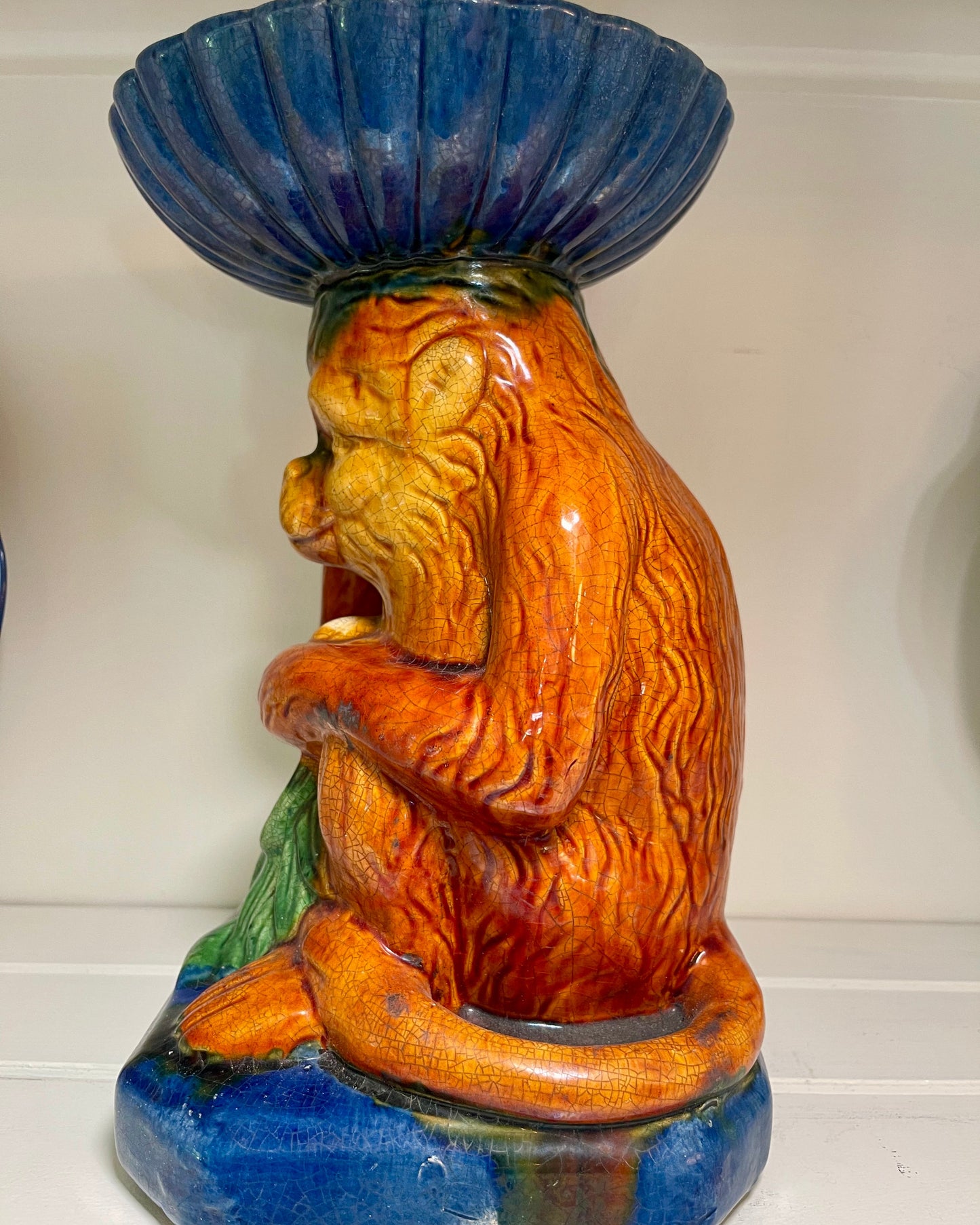 Majolica Style Monkey Compote