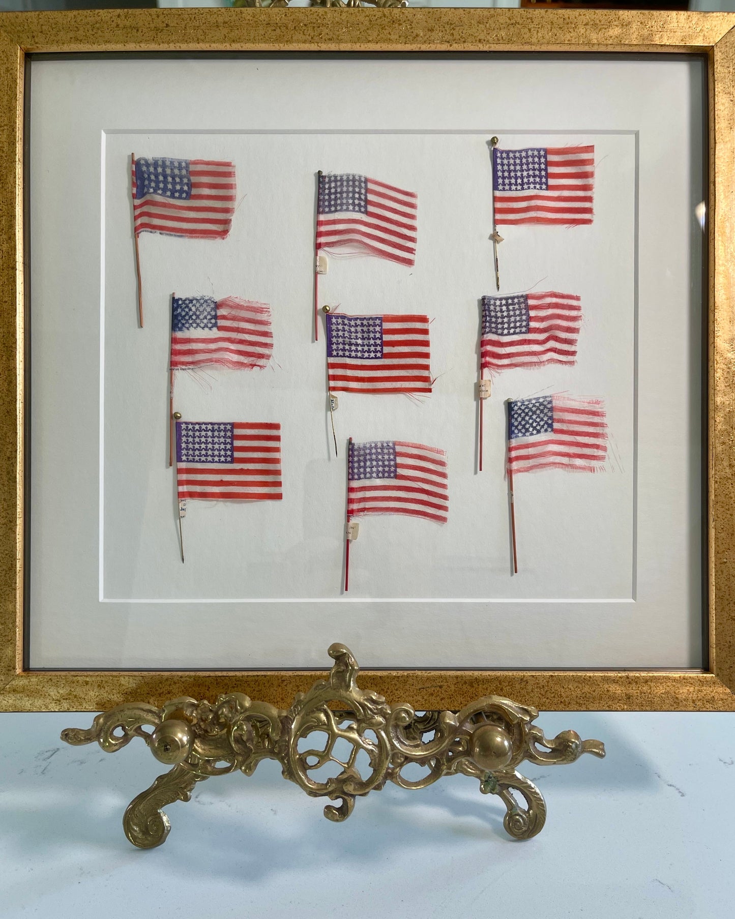 Custom Framed Vintage American Flags