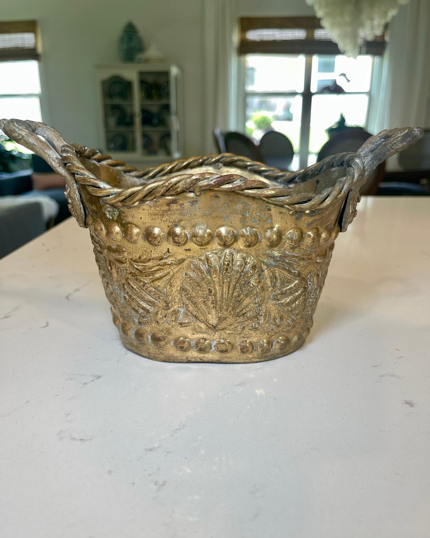 Brass Seashell Planter