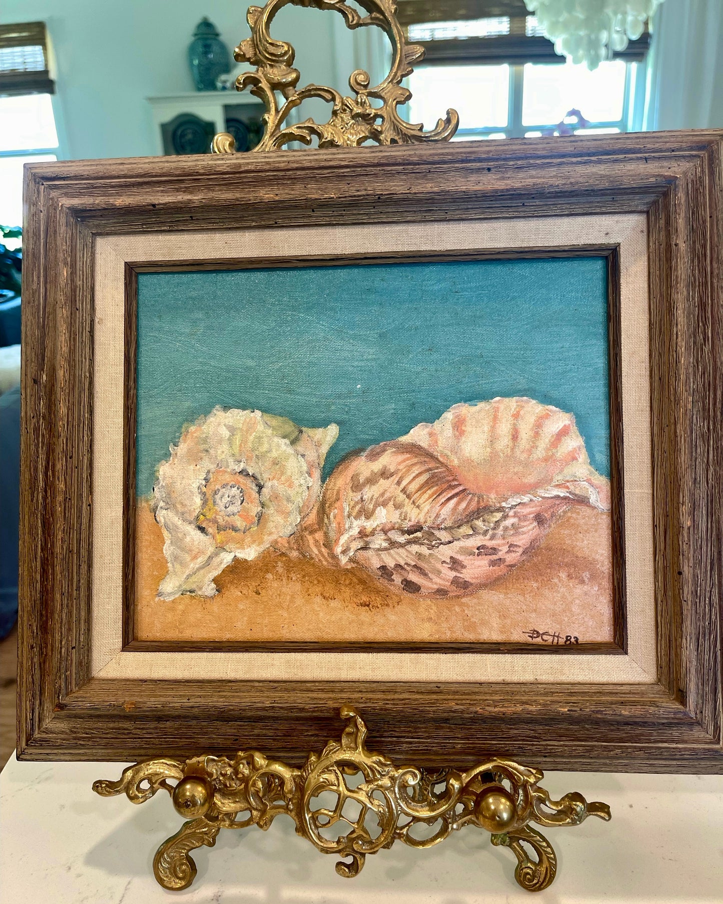 Vintage Seashell Framed Painting