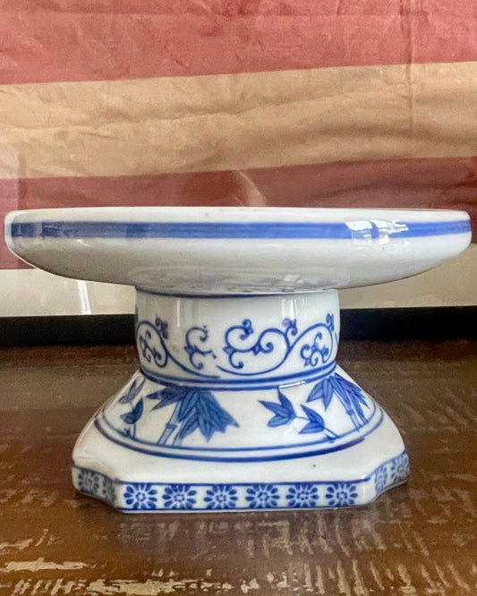 Blue & White Bamboo Pedestal
