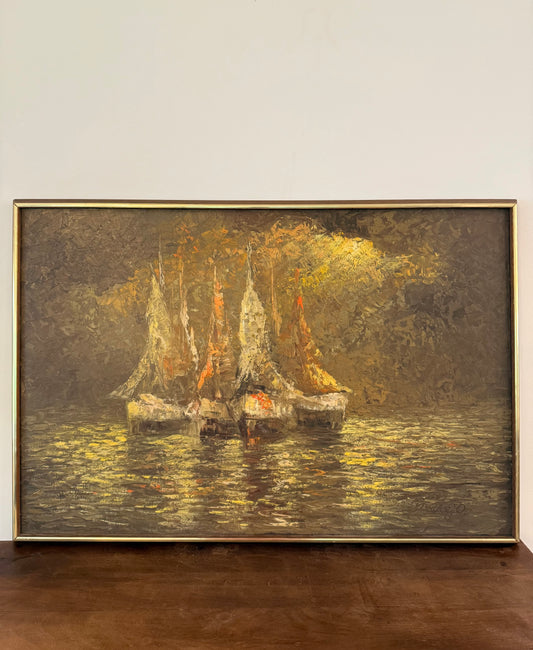 Vintage Sailboats Painting