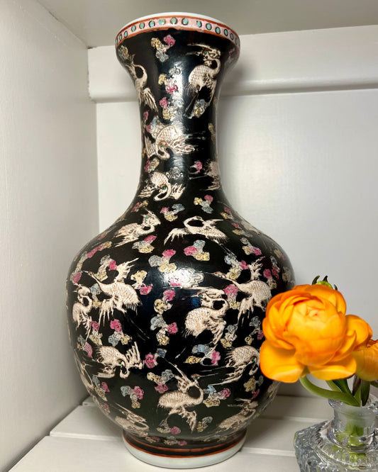 Asian Baluster Crane Vase