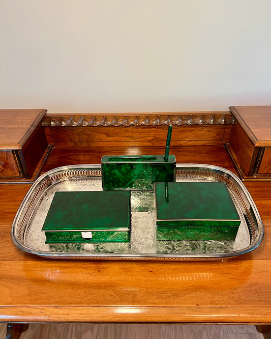 Malachite Lacquer Desk Set