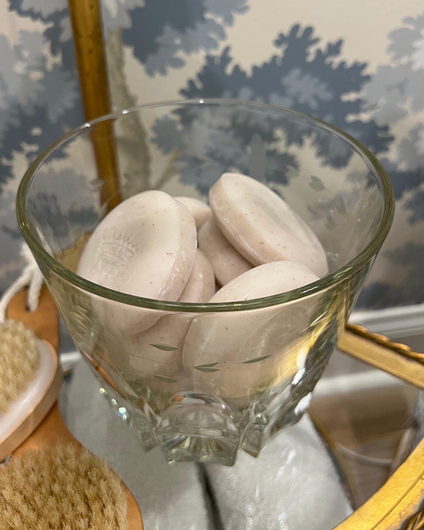 Etched Glass Punch Bowl