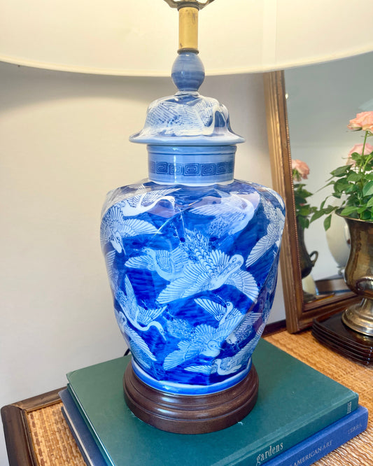 Chinoiserie Heron Lamp