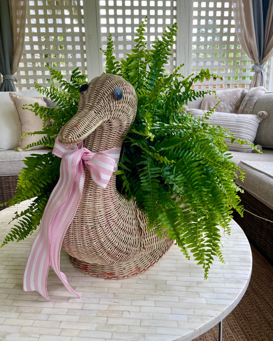 Vintage Wicker Swan Basket