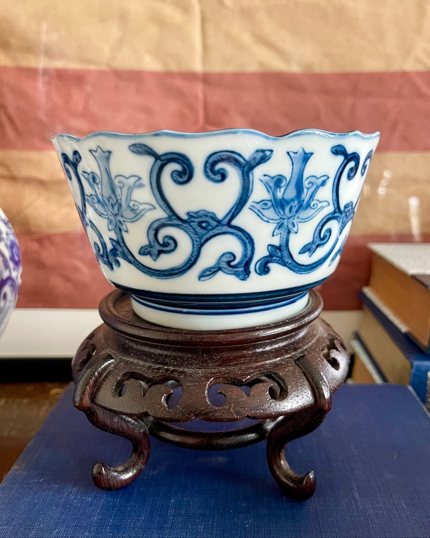 Blue & White Scalloped Bowl