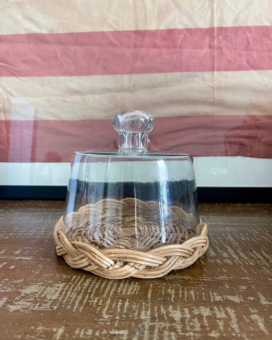 Wicker Kiernan Tray with Cloche