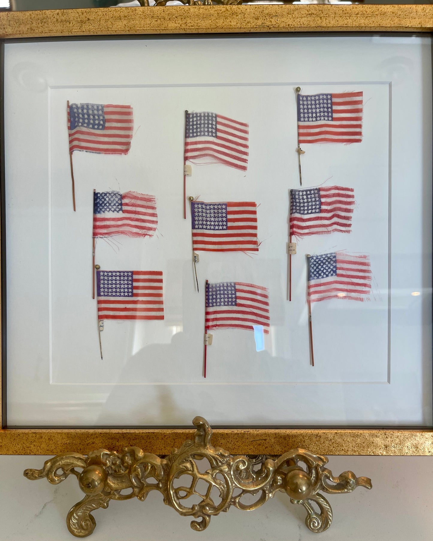 Custom Framed Vintage American Flags