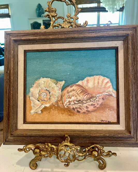 Vintage Seashell Framed Painting